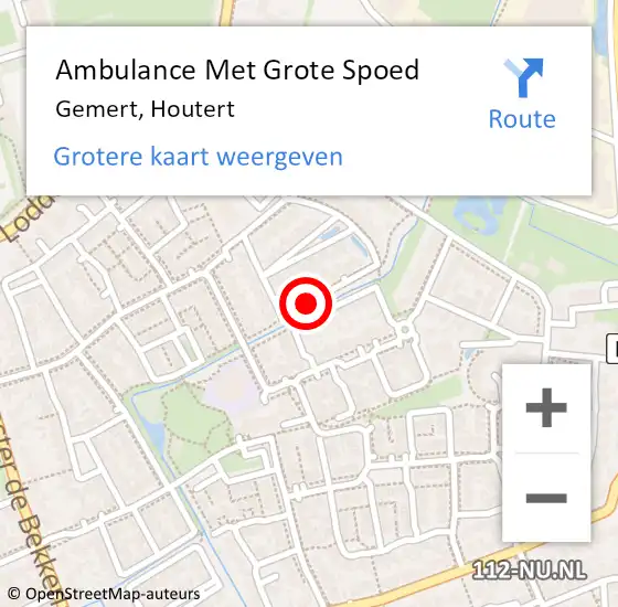 Locatie op kaart van de 112 melding: Ambulance Met Grote Spoed Naar Gemert, Houtert op 14 januari 2015 19:50