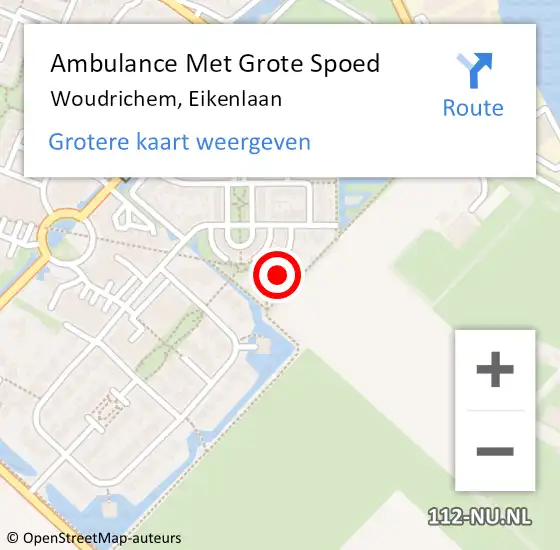 Locatie op kaart van de 112 melding: Ambulance Met Grote Spoed Naar Woudrichem, Eikenlaan op 14 januari 2015 19:50