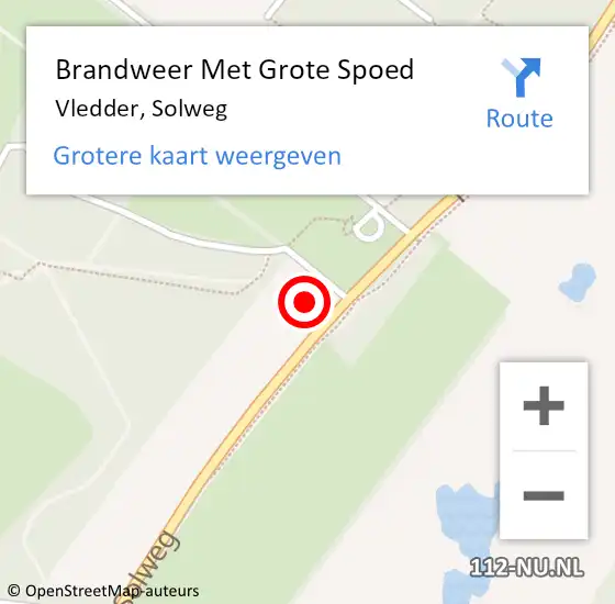 Locatie op kaart van de 112 melding: Brandweer Met Grote Spoed Naar Vledder, Solweg op 14 januari 2015 22:35