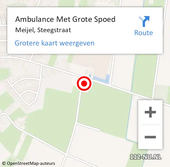 Locatie op kaart van de 112 melding: Ambulance Met Grote Spoed Naar Meijel, Steegstraat op 15 januari 2015 01:44