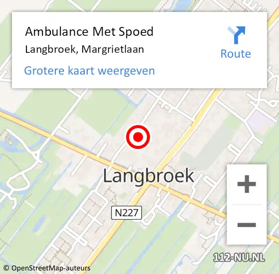 Locatie op kaart van de 112 melding: Ambulance Met Spoed Naar Langbroek, Margrietlaan op 15 januari 2015 05:20