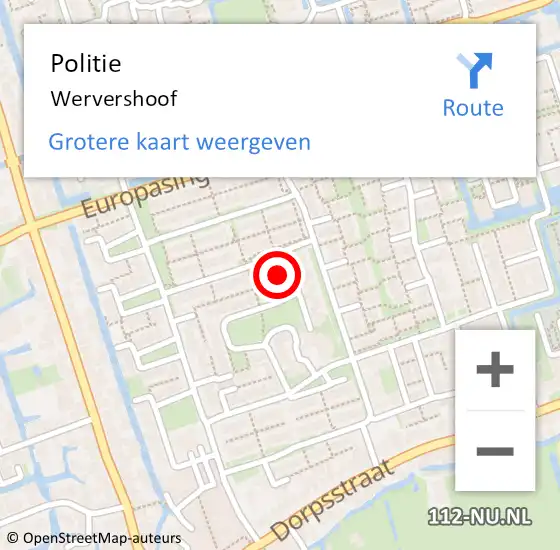 Locatie op kaart van de 112 melding: Politie Wervershoof op 15 januari 2015 06:58