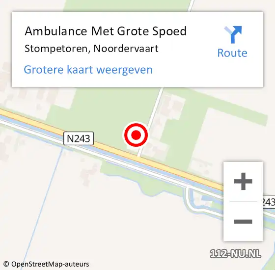 Locatie op kaart van de 112 melding: Ambulance Met Grote Spoed Naar Stompetoren, Noordervaart op 15 januari 2015 07:22