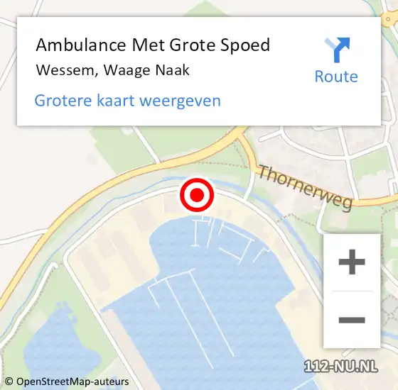 Locatie op kaart van de 112 melding: Ambulance Met Grote Spoed Naar Wessem, Waage Naak op 15 januari 2015 08:03