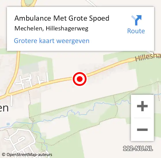 Locatie op kaart van de 112 melding: Ambulance Met Grote Spoed Naar Mechelen, Hilleshagerweg op 15 januari 2015 10:14