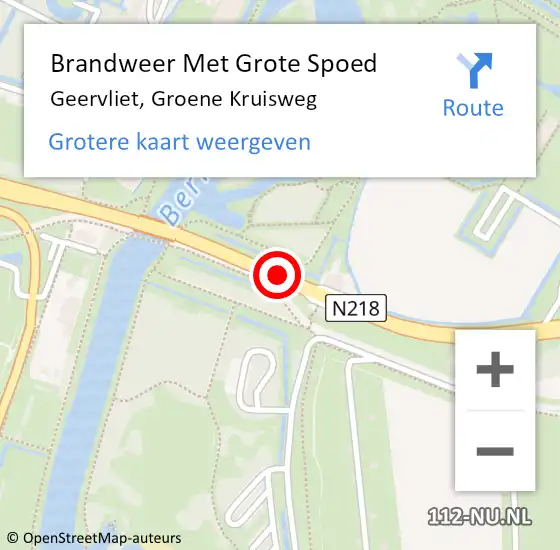 Locatie op kaart van de 112 melding: Brandweer Met Grote Spoed Naar Geervliet, Groene Kruisweg op 15 januari 2015 10:30