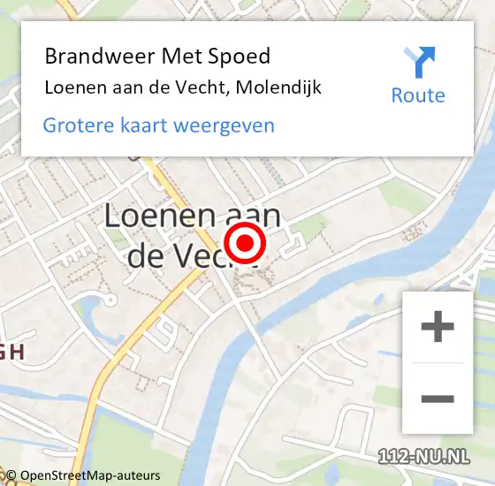 Locatie op kaart van de 112 melding: Brandweer Met Spoed Naar Loenen aan de Vecht, Molendijk op 15 januari 2015 11:40