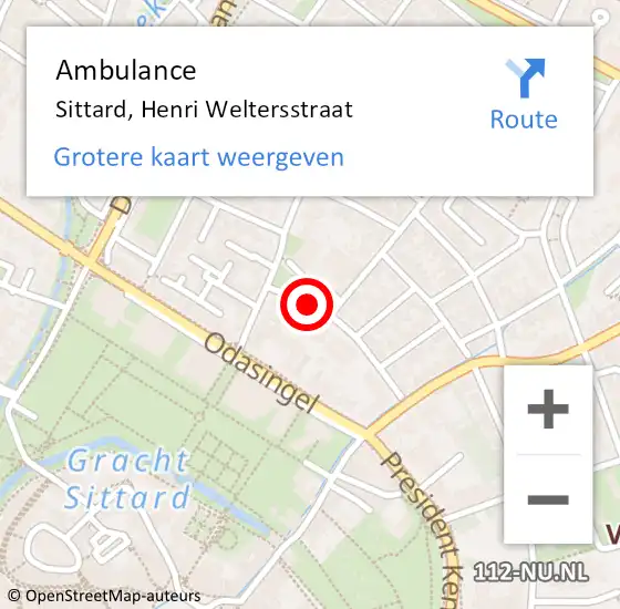 Locatie op kaart van de 112 melding: Ambulance Sittard, Henri Weltersstraat op 15 januari 2015 12:54