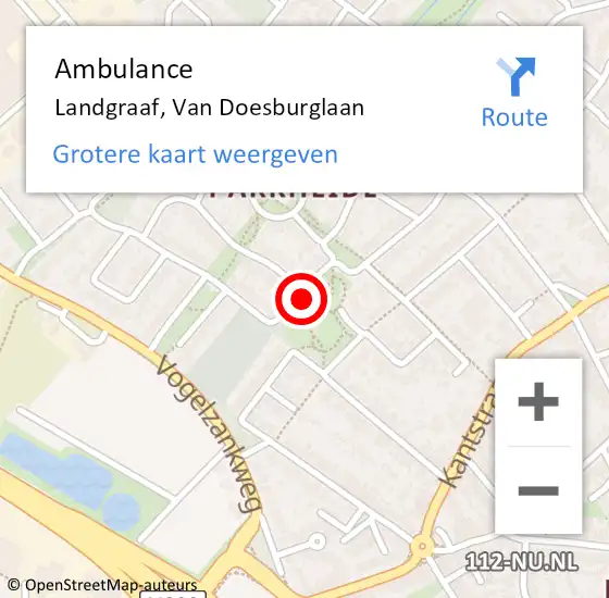 Locatie op kaart van de 112 melding: Ambulance Landgraaf, Van Doesburglaan op 15 januari 2015 14:36