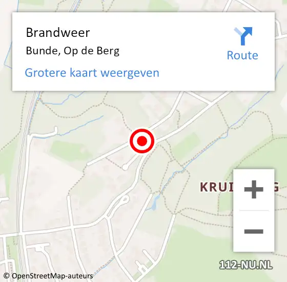 Locatie op kaart van de 112 melding: Brandweer Bunde, Op de Berg op 15 januari 2015 15:51