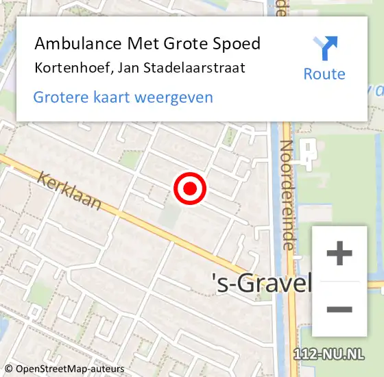 Locatie op kaart van de 112 melding: Ambulance Met Grote Spoed Naar Kortenhoef, Jan Stadelaarstraat op 15 januari 2015 16:08