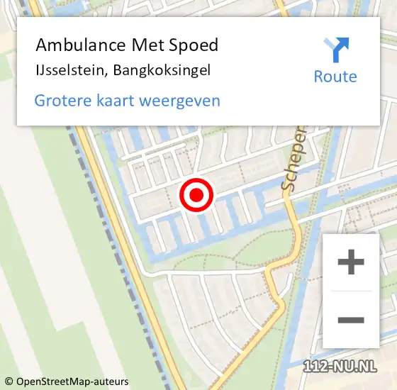 Locatie op kaart van de 112 melding: Ambulance Met Spoed Naar IJsselstein, Bangkoksingel op 15 januari 2015 17:19