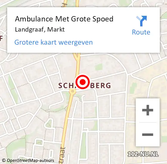 Locatie op kaart van de 112 melding: Ambulance Met Grote Spoed Naar Landgraaf, Markt op 15 januari 2015 18:16