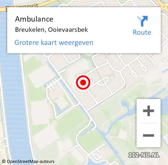 Locatie op kaart van de 112 melding: Ambulance Breukelen, Ooievaarsbek op 15 januari 2015 18:16