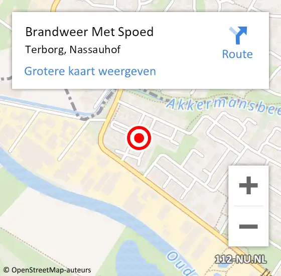 Locatie op kaart van de 112 melding: Brandweer Met Spoed Naar Terborg, Nassauhof op 15 januari 2015 20:12