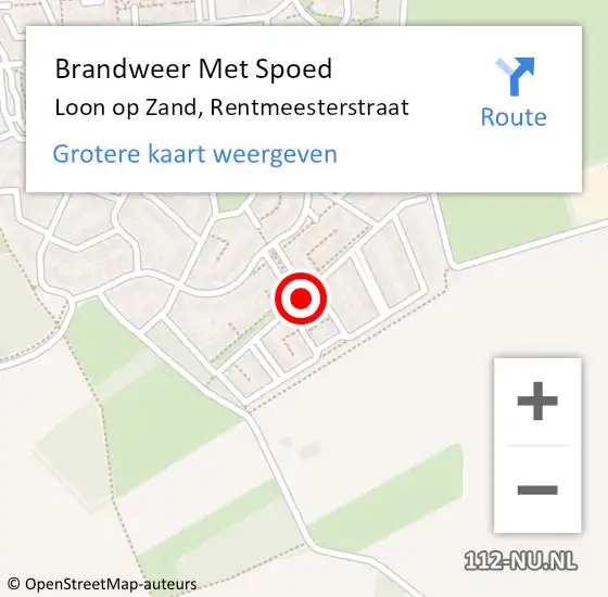 Locatie op kaart van de 112 melding: Brandweer Met Spoed Naar Loon op Zand, Rentmeesterstraat op 15 januari 2015 20:13