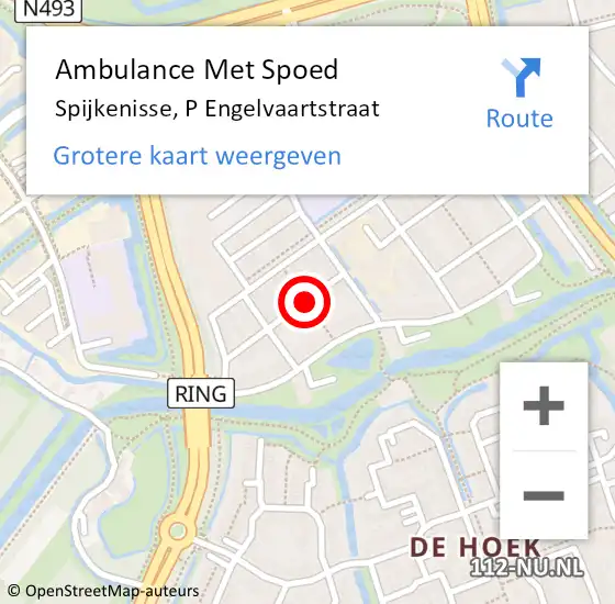 Locatie op kaart van de 112 melding: Ambulance Met Spoed Naar Spijkenisse, P Engelvaartstraat op 15 januari 2015 20:20