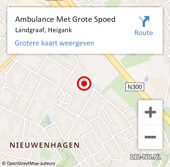 Locatie op kaart van de 112 melding: Ambulance Met Grote Spoed Naar Landgraaf, Heigank op 15 januari 2015 20:40