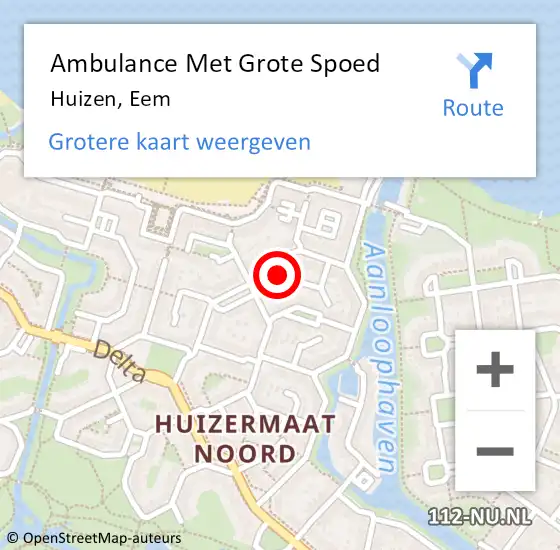 Locatie op kaart van de 112 melding: Ambulance Met Grote Spoed Naar Huizen, Eem op 15 januari 2015 22:03