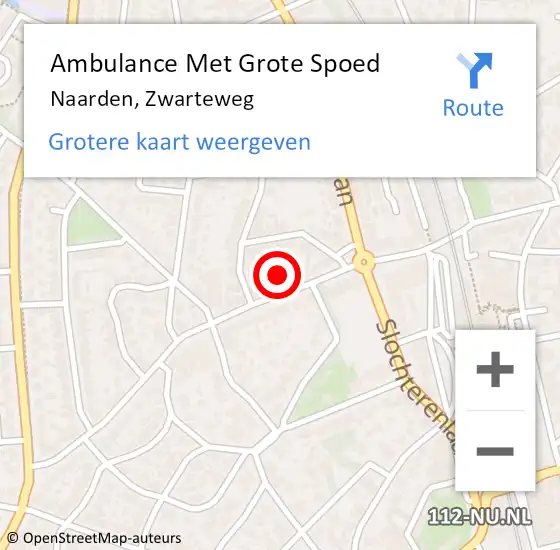 Locatie op kaart van de 112 melding: Ambulance Met Grote Spoed Naar Naarden, Zwarteweg op 16 januari 2015 00:04