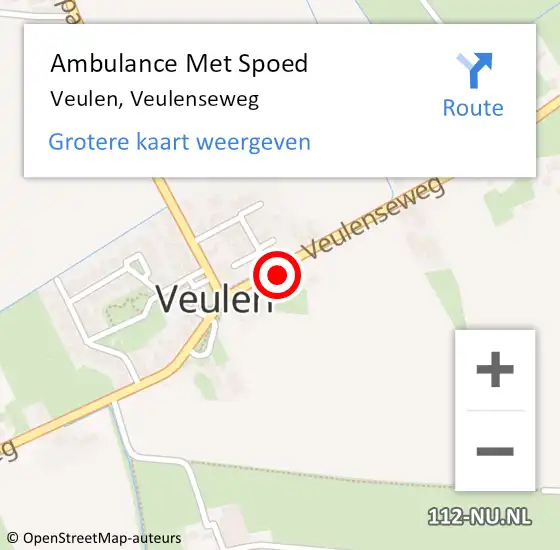 Locatie op kaart van de 112 melding: Ambulance Met Spoed Naar Veulen, Veulenseweg op 16 januari 2015 01:17