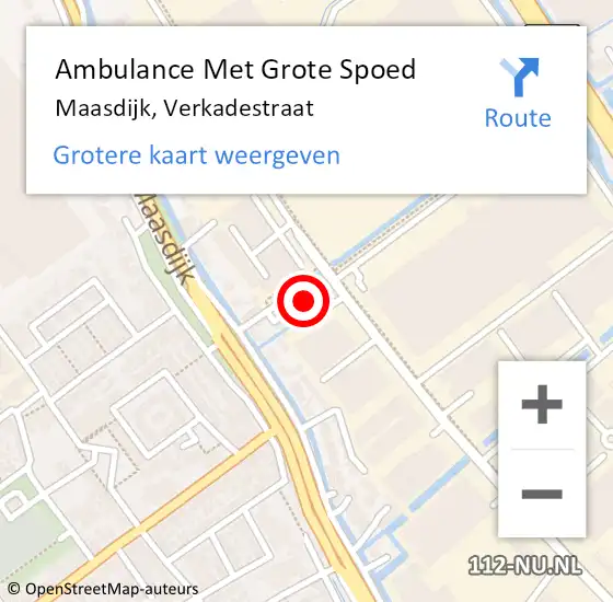 Locatie op kaart van de 112 melding: Ambulance Met Grote Spoed Naar Maasdijk, Verkadestraat op 16 januari 2015 03:18