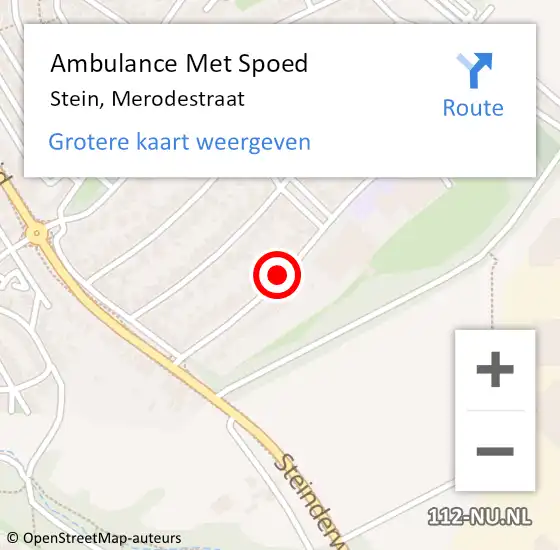 Locatie op kaart van de 112 melding: Ambulance Met Spoed Naar Stein, Merodestraat op 16 januari 2015 05:39