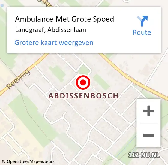 Locatie op kaart van de 112 melding: Ambulance Met Grote Spoed Naar Landgraaf, Abdissenlaan op 16 januari 2015 06:44