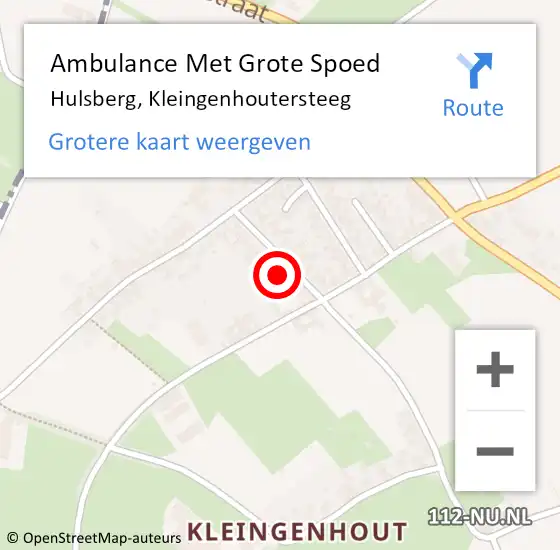 Locatie op kaart van de 112 melding: Ambulance Met Grote Spoed Naar Hulsberg, Kleingenhoutersteeg op 16 januari 2015 06:58