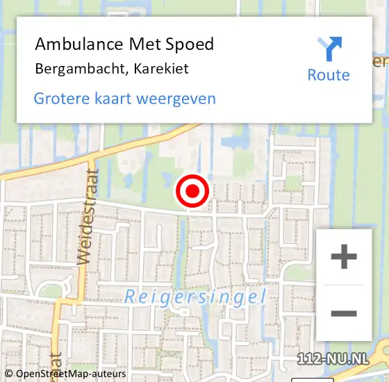 Locatie op kaart van de 112 melding: Ambulance Met Spoed Naar Bergambacht, Karekiet op 16 januari 2015 07:09