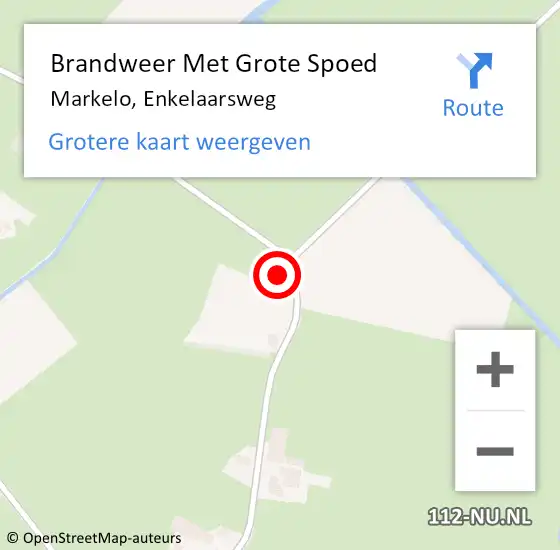 Locatie op kaart van de 112 melding: Brandweer Met Grote Spoed Naar Markelo, Enkelaarsweg op 16 januari 2015 08:20