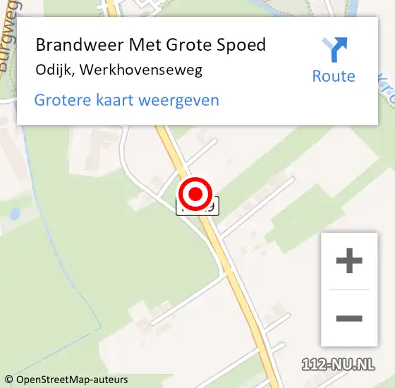 Locatie op kaart van de 112 melding: Brandweer Met Grote Spoed Naar Odijk, Werkhovenseweg op 16 januari 2015 09:07