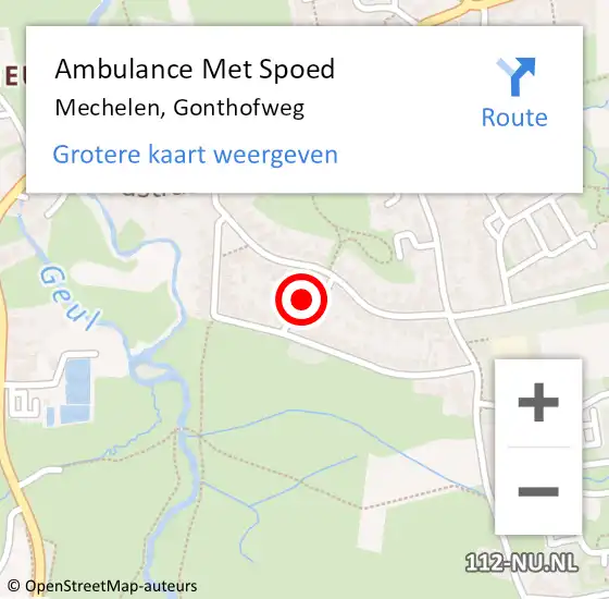 Locatie op kaart van de 112 melding: Ambulance Met Spoed Naar Mechelen, Gonthofweg op 16 januari 2015 09:43