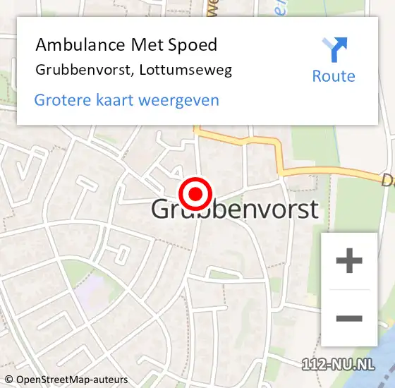 Locatie op kaart van de 112 melding: Ambulance Met Spoed Naar Grubbenvorst, Lottumseweg op 16 januari 2015 09:52