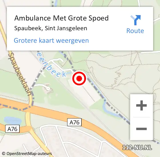 Locatie op kaart van de 112 melding: Ambulance Met Grote Spoed Naar Spaubeek, Sint Jansgeleen op 16 januari 2015 10:36