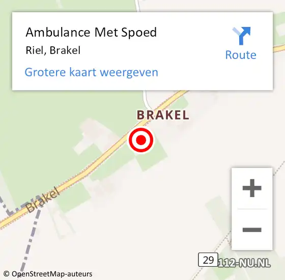 Locatie op kaart van de 112 melding: Ambulance Met Spoed Naar Riel, Brakel op 16 januari 2015 11:12