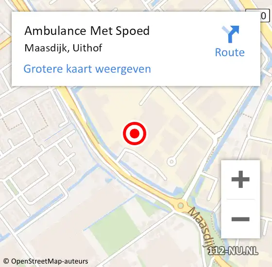 Locatie op kaart van de 112 melding: Ambulance Met Spoed Naar Maasdijk, Uithof op 16 januari 2015 11:56