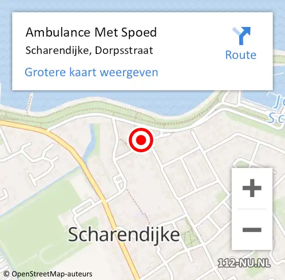 Locatie op kaart van de 112 melding: Ambulance Met Spoed Naar Scharendijke, Dorpsstraat op 16 januari 2015 12:15