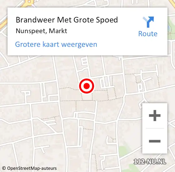 Locatie op kaart van de 112 melding: Brandweer Met Grote Spoed Naar Nunspeet, Markt op 16 januari 2015 15:37