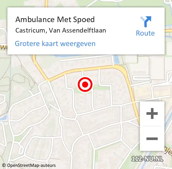 Locatie op kaart van de 112 melding: Ambulance Met Spoed Naar Castricum, Van Assendelftlaan op 28 oktober 2013 02:37