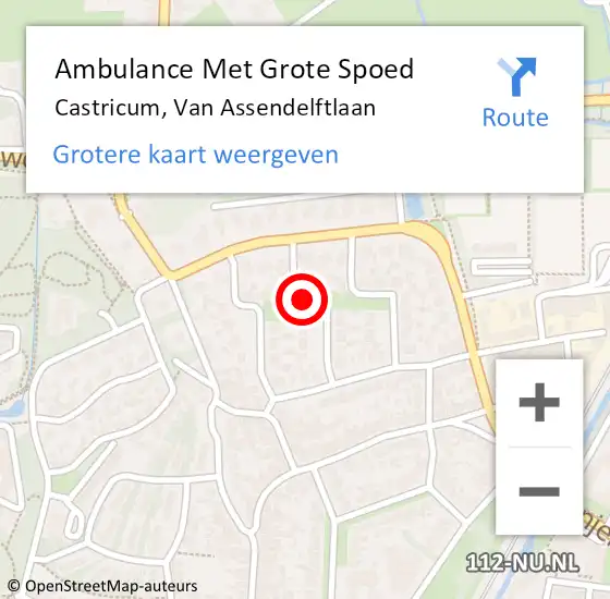 Locatie op kaart van de 112 melding: Ambulance Met Grote Spoed Naar Castricum, Van Assendelftlaan op 28 oktober 2013 02:40