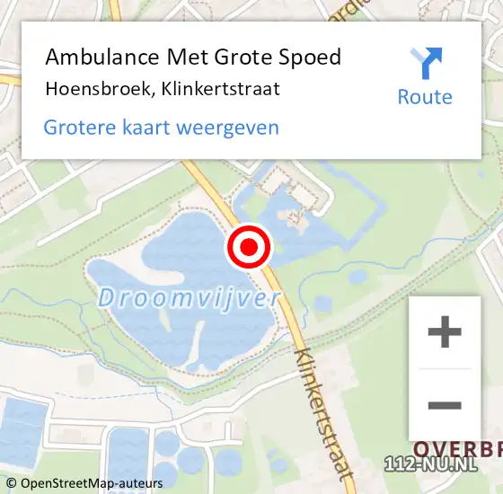 Locatie op kaart van de 112 melding: Ambulance Met Grote Spoed Naar Hoensbroek, Klinkertstraat op 16 januari 2015 21:23