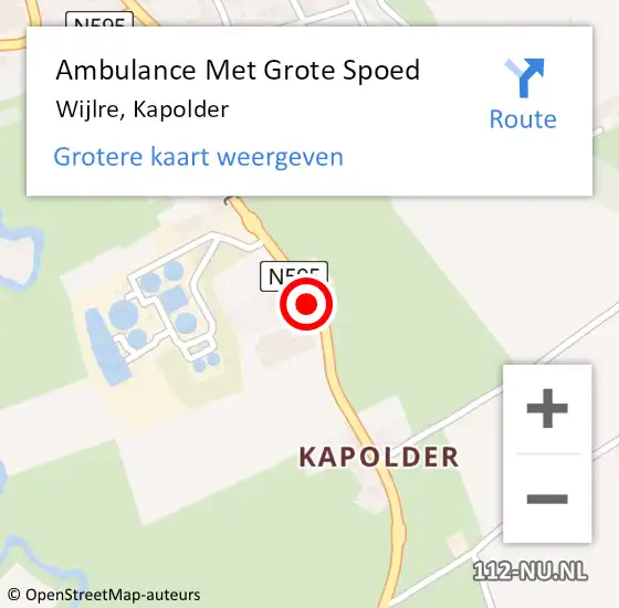 Locatie op kaart van de 112 melding: Ambulance Met Grote Spoed Naar Wijlre, Kapolder op 16 januari 2015 21:47