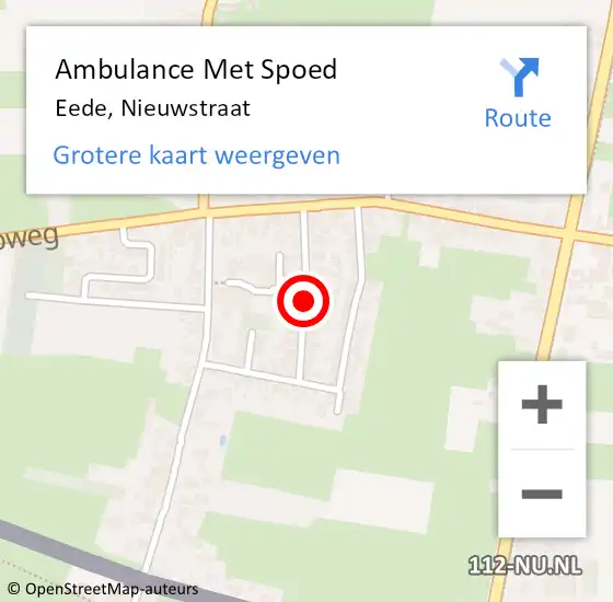 Locatie op kaart van de 112 melding: Ambulance Met Spoed Naar Eede, Nieuwstraat op 16 januari 2015 23:56