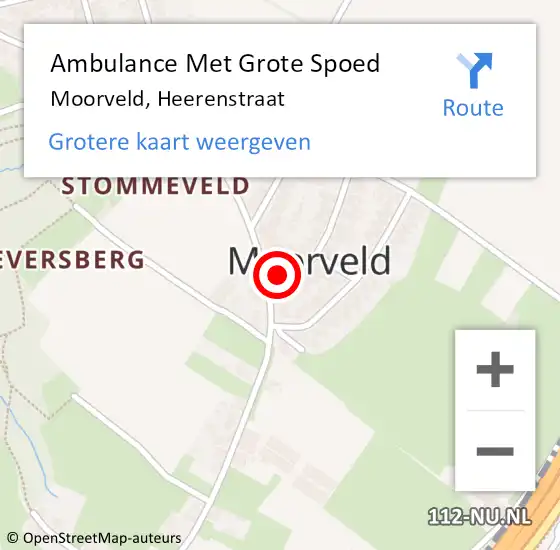 Locatie op kaart van de 112 melding: Ambulance Met Grote Spoed Naar Moorveld, Heerenstraat op 28 oktober 2013 04:15