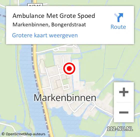 Locatie op kaart van de 112 melding: Ambulance Met Grote Spoed Naar Markenbinnen, Bongerdstraat op 17 januari 2015 03:19