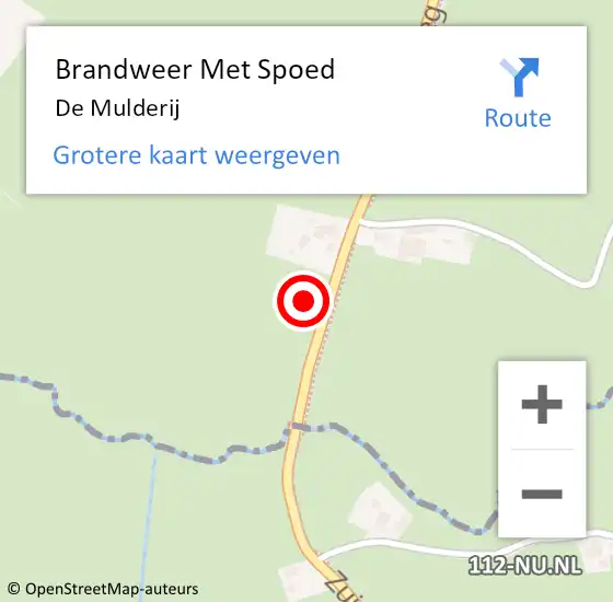 Locatie op kaart van de 112 melding: Brandweer Met Spoed Naar De Mulderij op 17 januari 2015 06:16