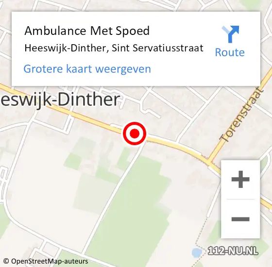 Locatie op kaart van de 112 melding: Ambulance Met Spoed Naar Heeswijk-Dinther, Sint Servatiusstraat op 17 januari 2015 08:38