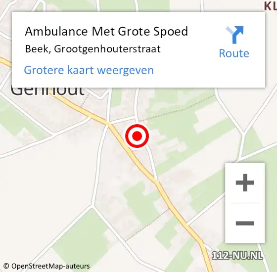 Locatie op kaart van de 112 melding: Ambulance Met Grote Spoed Naar Beek, Grootgenhouterstraat op 17 januari 2015 09:34