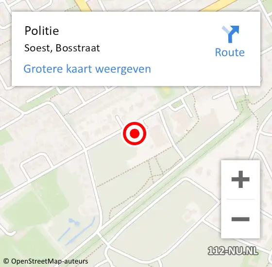 Locatie op kaart van de 112 melding: Politie Soest, Bosstraat op 17 januari 2015 10:25